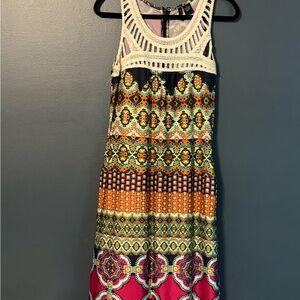 New Directions Colorful Boho Maxi Dress